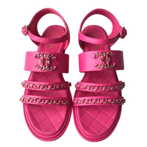 chanel pink sandals 2024|flat Chanel sandals women.